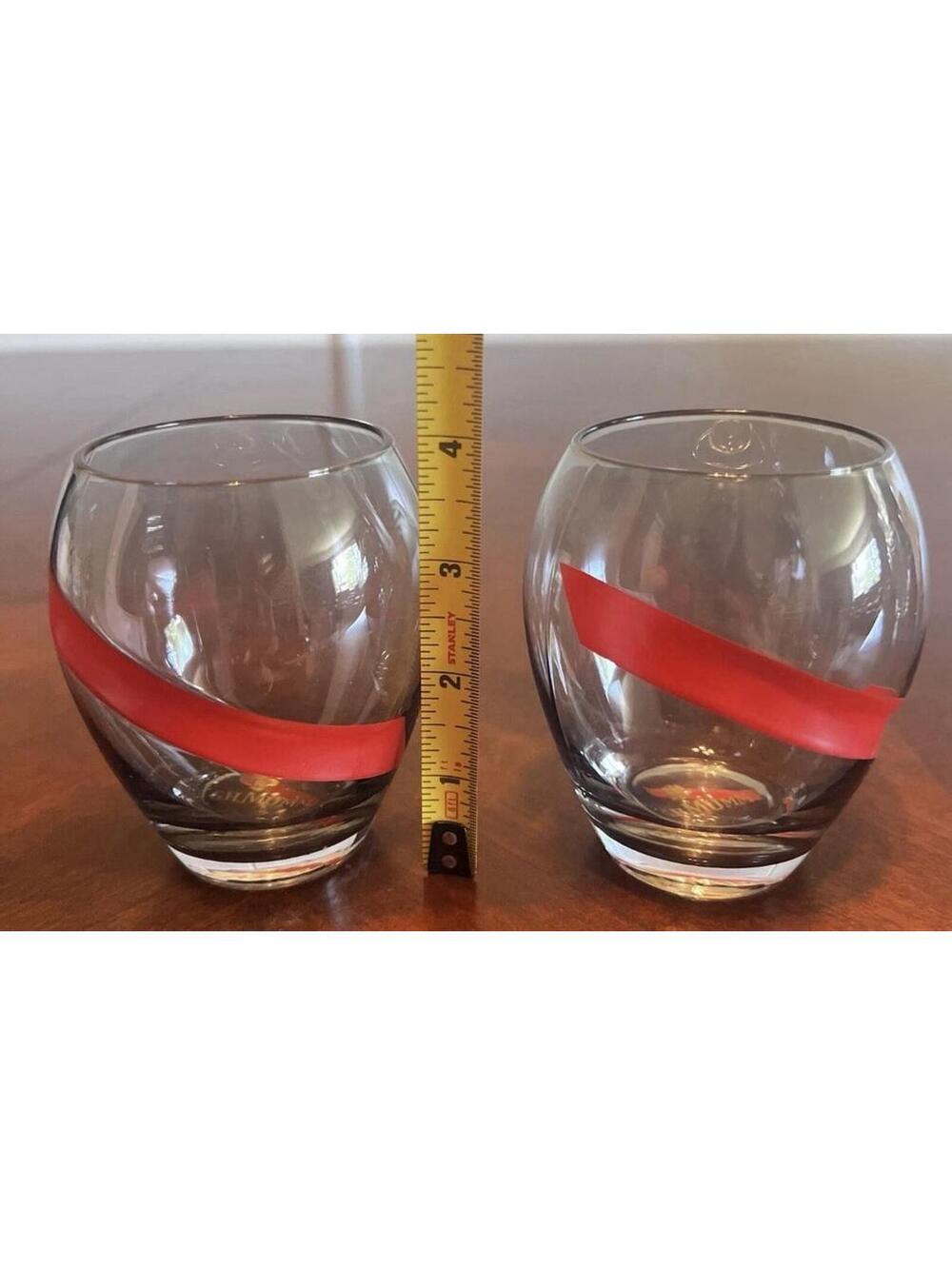 G.H. Mumm Champagne Collector Drinking Glasses- Set 2 BarWare Mid Century Modern